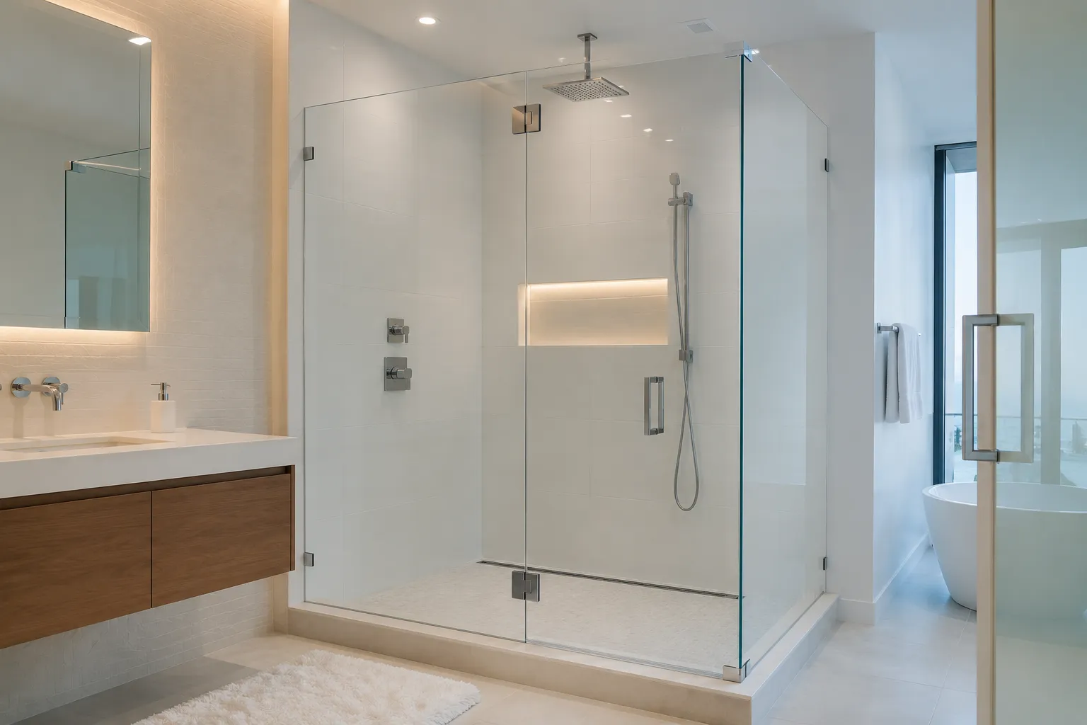 Mampara de baño en vidrio templado